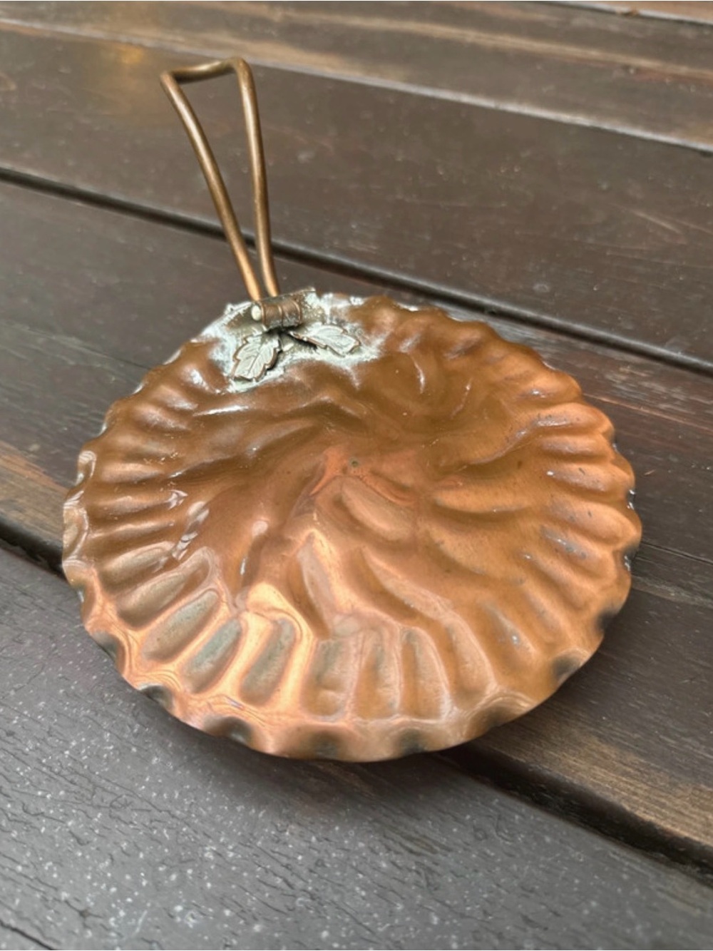 Vintage Copper Decorative Dish - Brown Copper Finish - Gregorian Crumb Tray